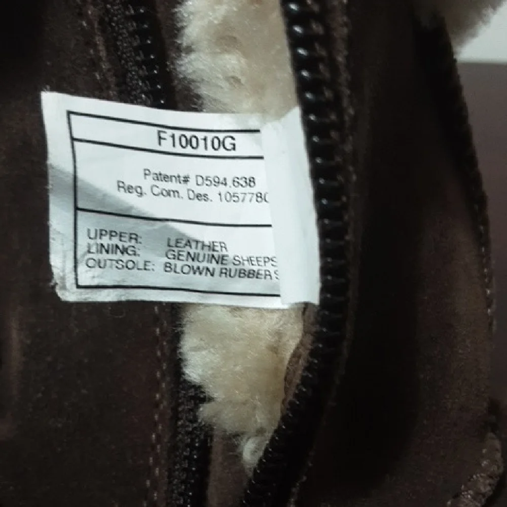 UGG Brown Kids 9‎ Genuine Sheepskin Boots with Cream Fur